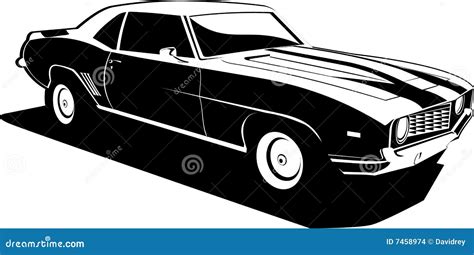 Black And White Camaro Stock Vector Illustration Of American 7458974