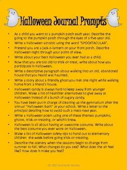 halloween writing prompts  middle  high school tpt