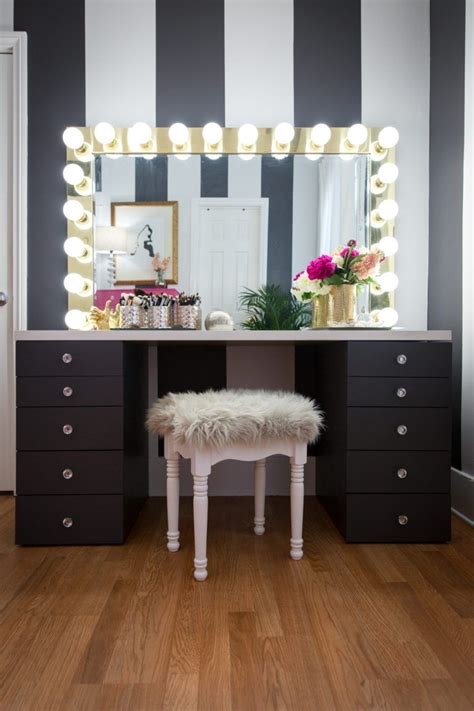 So with a simple floating shelf on the wall and a cute mirror hanging above. Makeup vanity for small space | Ikea makeup vanity, Diy makeup vanity table, Diy vanity mirror