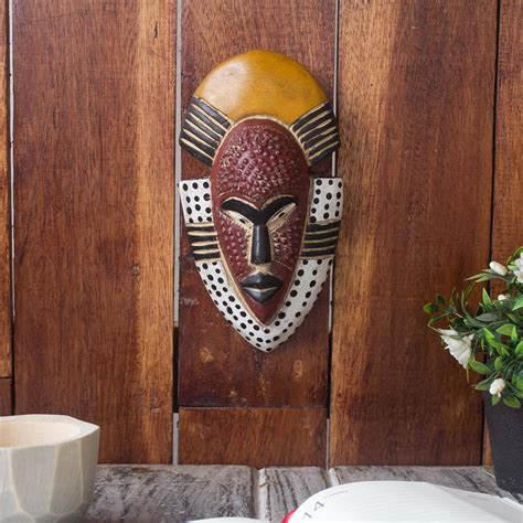 Unicef Market Hand Carved West African Wood Wall Mask From Ghana