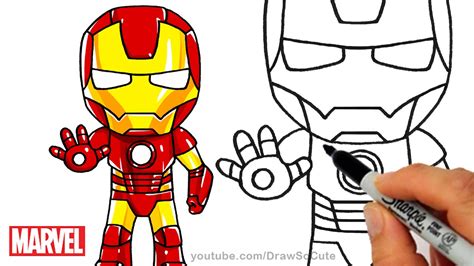 How To Draw Iron Man Step By Step Chibi Marvel Superhero
