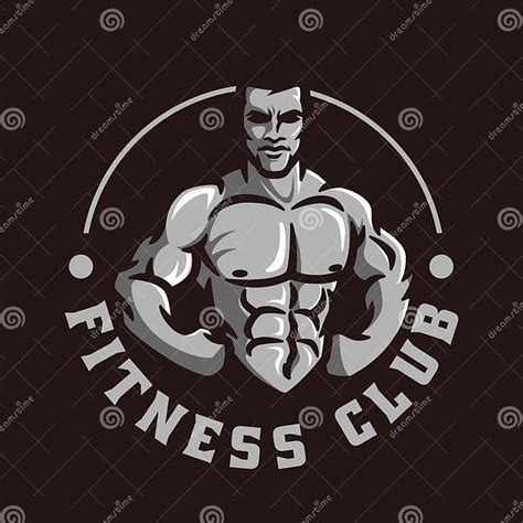 Vector Of Fitness Gym Or Bodybuilder Logo Template With Muscle Man