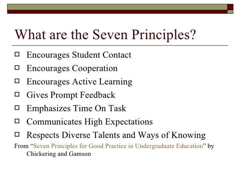 Seven Principles Of Effective Teaching Online