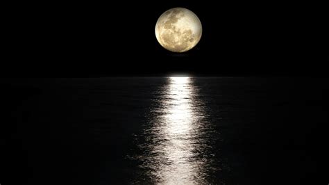 1366x768 Dark Night Moon Reflection In Sea 5k 1366x768 Resolution Hd 4k