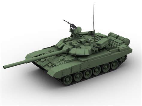 T 90 Battle Tank 3d Model Flatpyramid