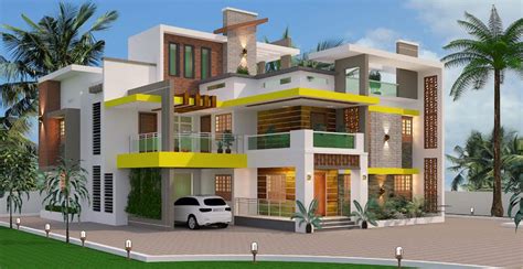 Modern Style Home Design And Plan For Square Feet Duplex House