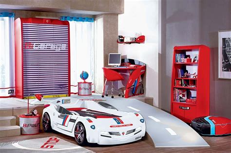 Let the young race car drivers in the home put the pedal to the metal within the safety of their own bedroom, all thanks to the imagination fuelling fairly extensive yet still capable of comfortably furnishing a child's room, the racing collection features a fantastic selection of fun furniture. Cool kids white speed racer car bed. | Kids car bed, Cars ...