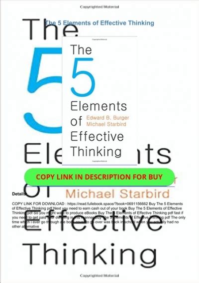 The 5 Elements Of Effective Thinking