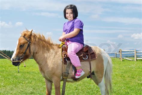 Child Ride Pony Stock Image Colourbox
