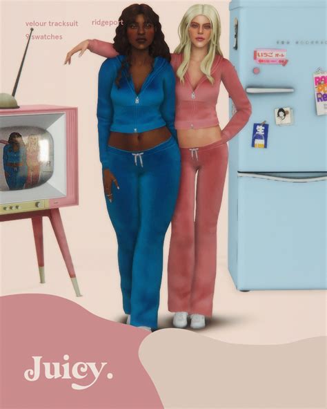 Juicy Tracksuit · Ridgeport On Patreon Sims 4 Dresses Sims 4