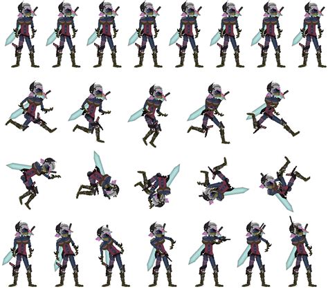 Animated Female Pixel Art Warrior By Monkeystein Studios