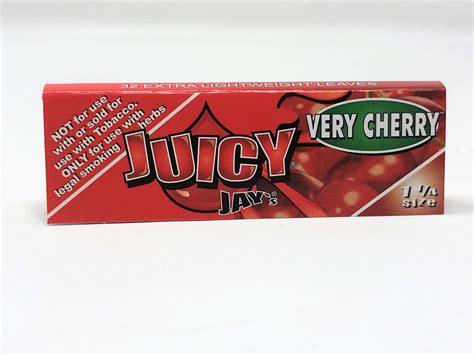 Very Cherry Juicy Jays 1 14 Cigarette Rolling Papers 3 Packs