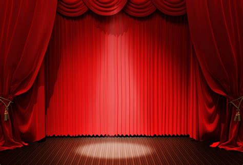 Laeacco Red Curtain Spotlight Stage Child Play Portrait Photography