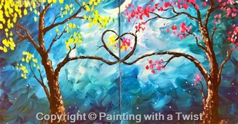 If you are in love with canvas paintings, especially the mini ones, then you can try creating a couple of them for the interior of your office or home. Painting with a Twist Couples | Painting With a Twist ...
