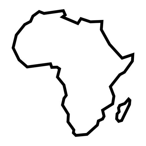 Detailed Map Of Africa Continent In Black Silhouette 552142 Vector Art