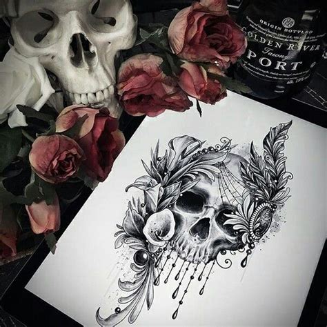 Pretty Skull Tattoos Feminine Skull Tattoos Lace Skull Tattoo Floral