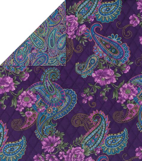 Double Faced Quilt Fabric Purple Teal Paisley Joann