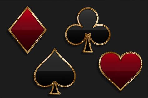 Playing Card Suit Symbol In Shiny Luxury Style Vector Free Download