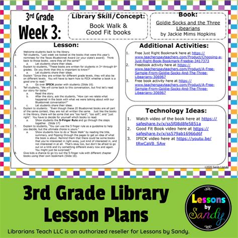 3rd Grade Library Lesson Plans Librarians Teach