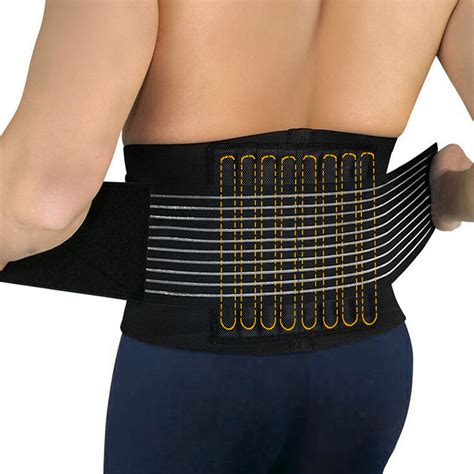 Durable Black Waist Support Brace Belt Lumbar Lower Waist Double