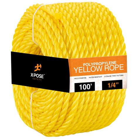 100 Ft Twisted Polypropylene Rope 14 Yellow Floating Poly Pro