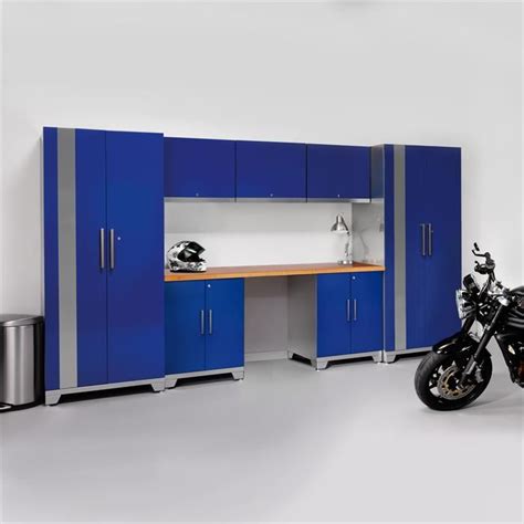 Luxurious cabinets and customizable home storage solutions to improve your living space. NewAge Performance Plus Blue 8 Piece Set | Metal garage ...