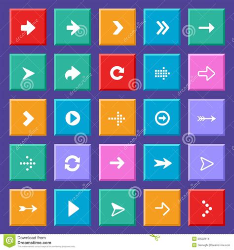 Flat Arrow Icons Stock Vector Illustration Of Icon Mobile 39502114