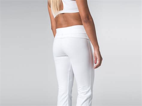 Pantalon De Yoga Jazz Coton Bio Et Lycra Blanc Fin De Serie