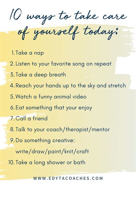 10 Ways To Take Care Of Yourself Today Easy Self Care For Busy People