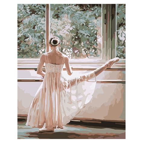Sdfc Diy Oil Painting By Numbers Paint By Number Kits Ballet Dancer