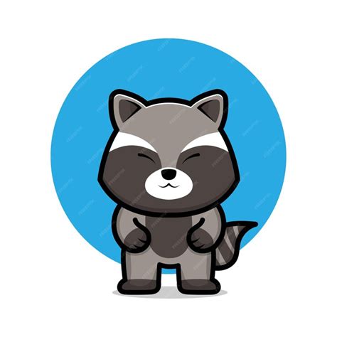 Premium Vector Cute Raccoon Cartoon Illustration