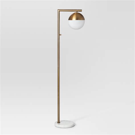 Geneva Single Glass Globe Floor Lamp Brass Includes Energy Efficient Light Bulb Project 62