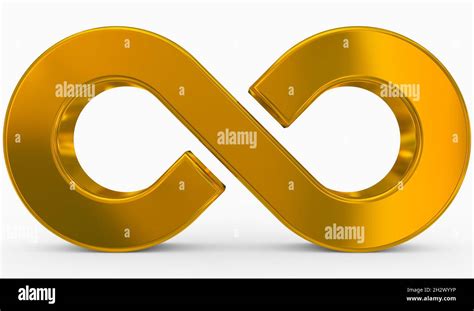 Infinity Symbol 3d Golden Isolated On White Background 3d Rendering