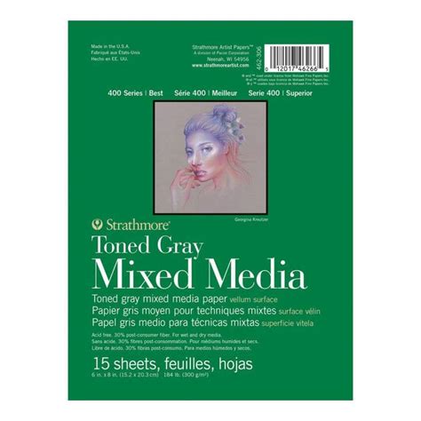 new strathmore toned mixed media paper toned grey 6x8 ebay