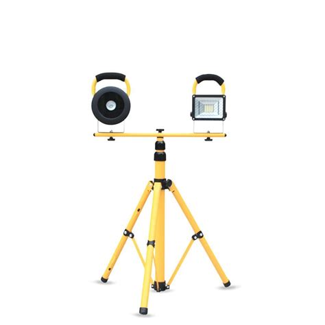 1m Adjustable Double Head Flood Light Tripod Stand With 1 For 2 Connec