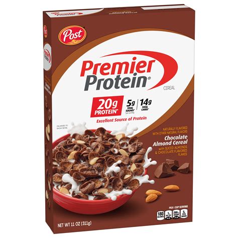 Post Premier Protein Chocolate Almond Cereal High Protein Cereal