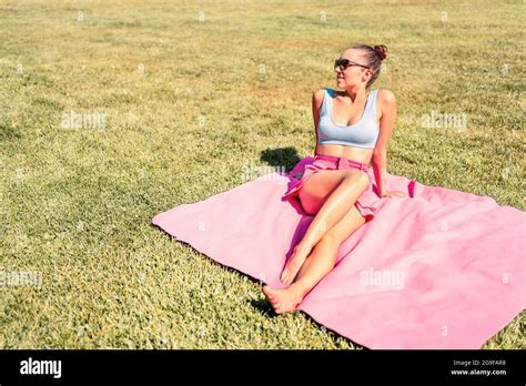Woman Sunbathing In Garden Legs Hi Res Stock Photography And Images Alamy