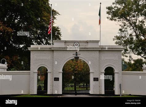 Gate To The American Ambassador Residence In Dublin Stock Photo Alamy