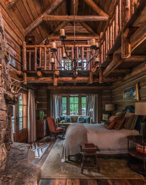 Gorgeous Log Cabin Style Home Interior Design23 Homishome