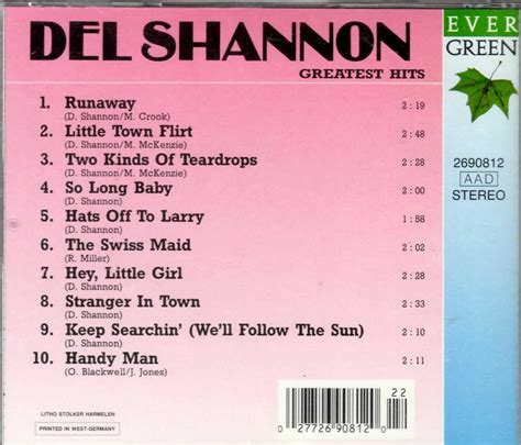 del shannon greatest hits cd cd greeting llc