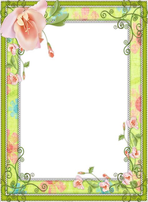 If you want to add text or images to the border then feel free to do this before you download. Light Green Transparent Flower Frame | Gallery ...