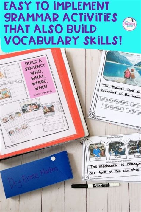 3 Grammar Activities You Can Use To Build Vocabulary Thedabblingspeechie