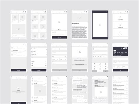 Mobile Wireframe Kit Uiux Assets
