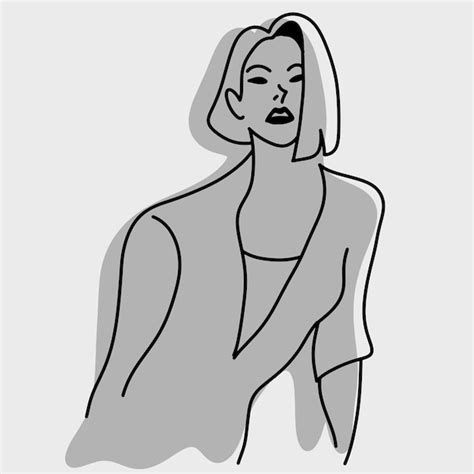 Premium Vector Sexy Female Model With Shadow Vector Illustration Sketch Hand Drawn With Black