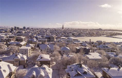 Reykjavik In Winter Stock Image Image Of Pond Apartments 87789721