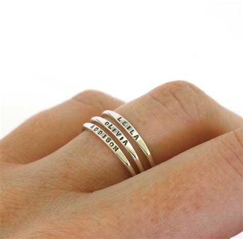Stackable Name Ring Dainty Name Ring Personalized Ring With