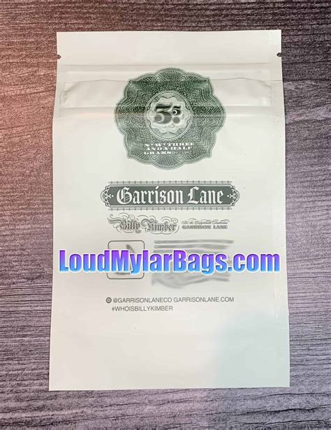 Garrison Lane Billy Kimber 55g 8th Mylar Bags Loud Mylar Bags