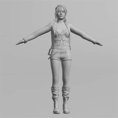 Artstation Female Nacked Complete Rigged 3d Character Game Assets