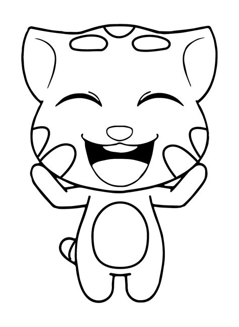 Talking Tom Happy Coloring Pages Talking Tom Coloring Pages Páginas