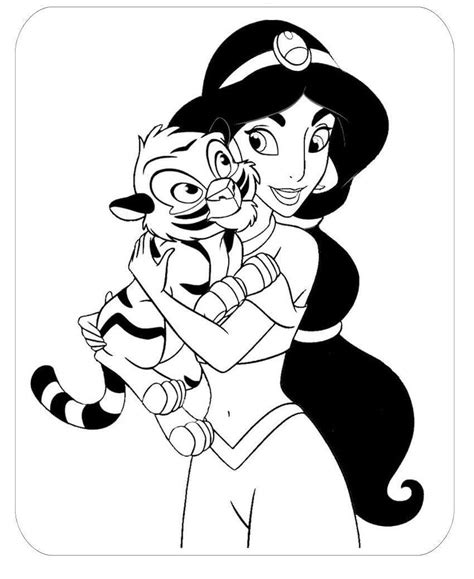 Dibujo de la princesa jazmín para imprimir Dibujos para Pintar y